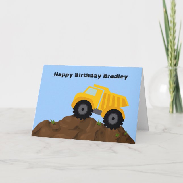 Dump Truck Personalisierter Geburtstag Karte (Vorderseite)