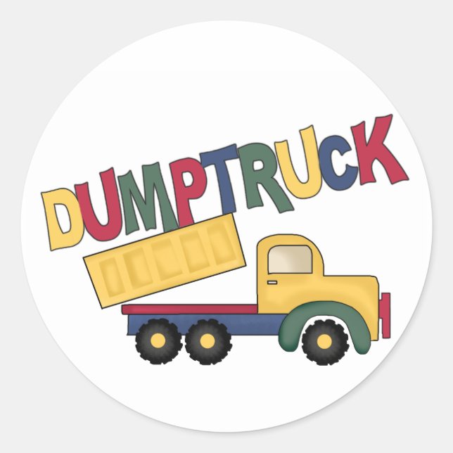 Dump Truck Runder Aufkleber (Vorderseite)