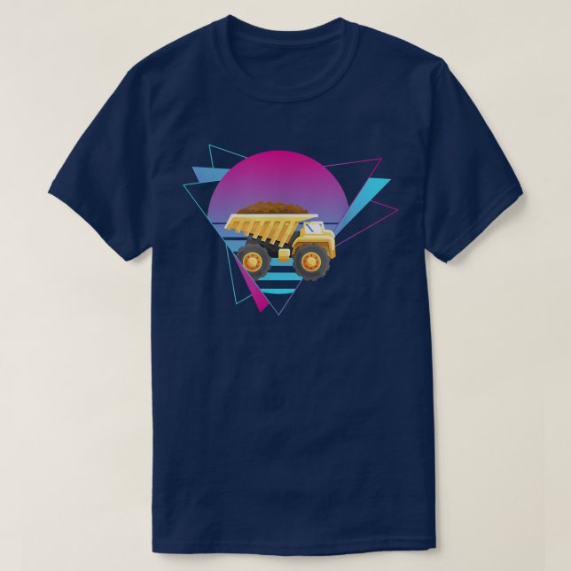 Dump Truck Vaporwave Dump Truck Construction Truck T-Shirt (Design vorne)