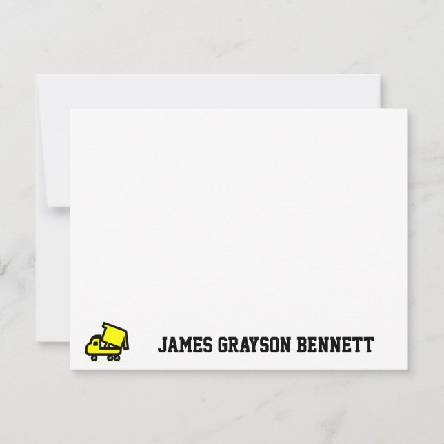 Dump Truck Vielen Dank Hinweis Mitteilungskarte (Vorderseite)