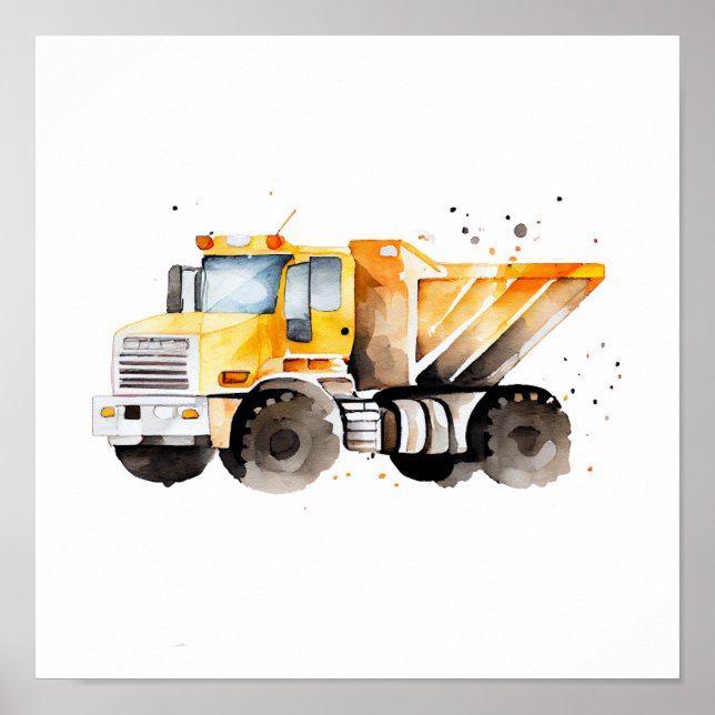 Dump Truck Wall Art Poster (Vorne)