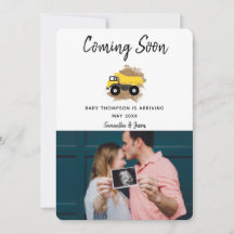 Dump Truck Watercolor Mud Baby Boy Gender Reveal