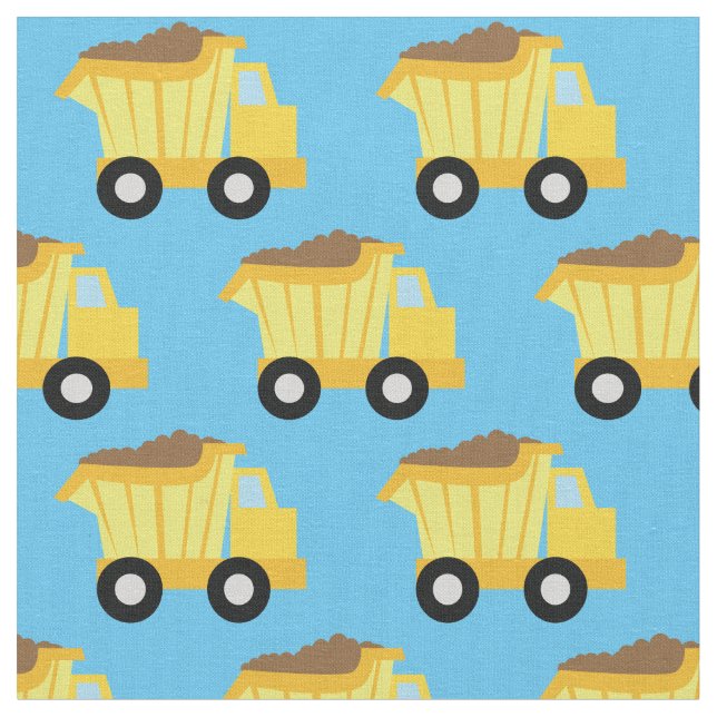 Dump Trucks Niedlich Boys Kids Stoff (Nahaufnahme)