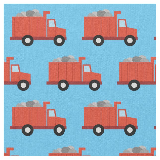 Dump Trucks Niedlich Boys Kids Stoff (Nahaufnahme)