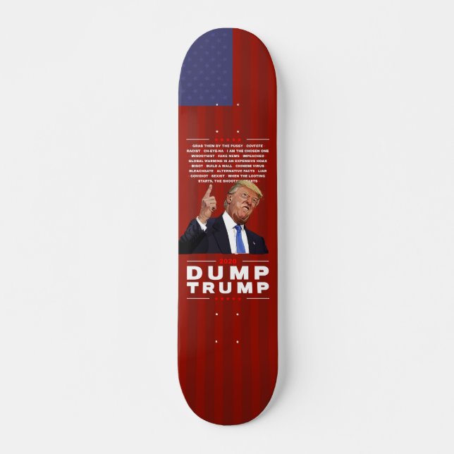 Dump Trump 2020 Illustration Skateboard (Vorne)