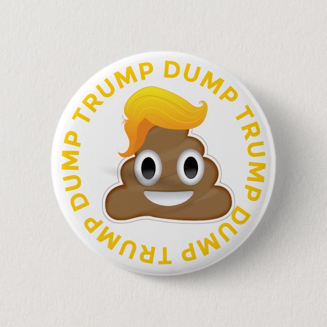 Dump-Trumpf #DumpTrump Anti-Trumpf Donald Poo Button (Vorderseite)