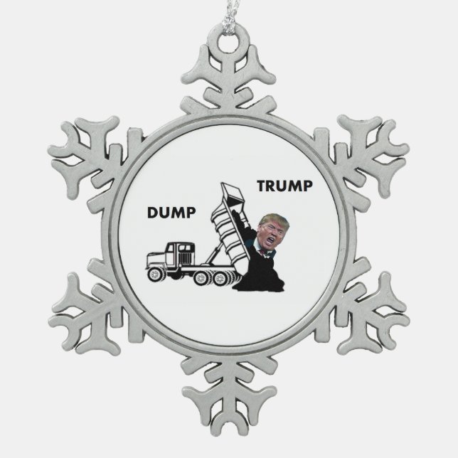 Dump-Trumpf Schneeflocken Zinn-Ornament (Vorderseite)