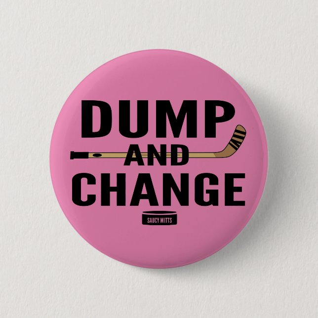 Dump-und Änderungs-Hockey-Baby-Rosa-Windel Button (Vorderseite)