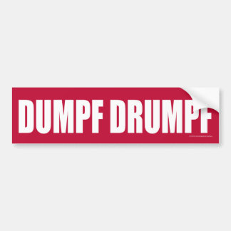 DUMPF DRUMPF (weiß auf Rot) Autoaufkleber