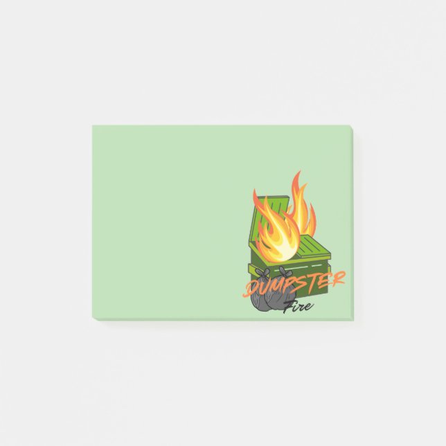 Dumping-Feuer Post-it Klebezettel (Vorderseite)
