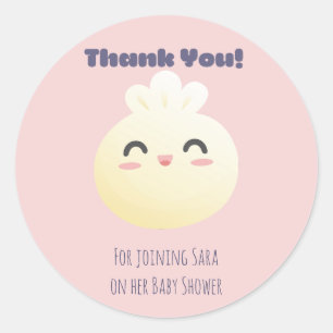 Dumpling Babydusche Danke Runder Aufkleber