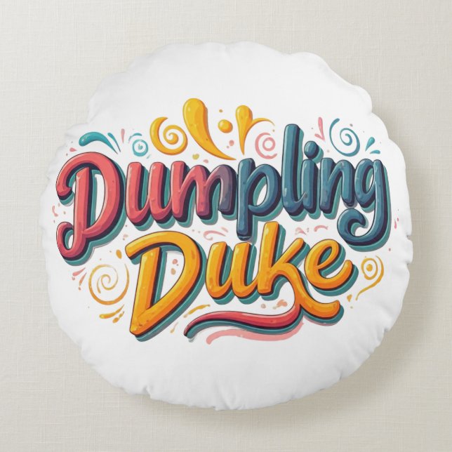 Dumpling Duke Rundes Kissen (Vorderseite)