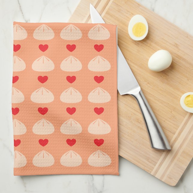 Dumpling Liebe Cantaloupe Küche Handtuch (Viertel Falte)