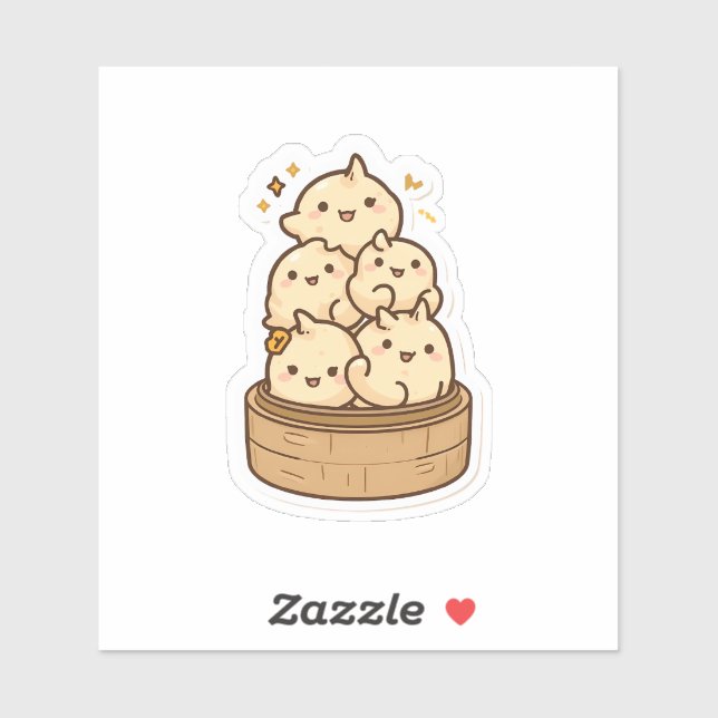 Dumpling Tower Sticker – Kawaii Gedämpfte Brötchen (Blatt)