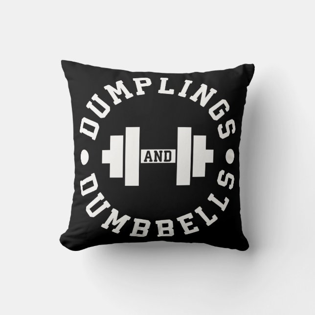 Dumplings und Dumbells - Kuscheln - Funny Novelty Kissen (Vorderseite)