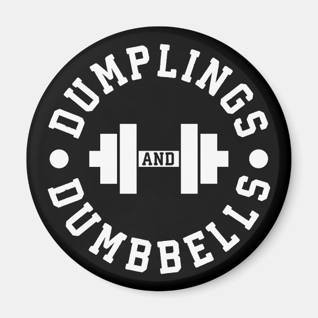 Dumplings und Dumbells - Kuscheln - Funny Novelty Magnet (Vorne)