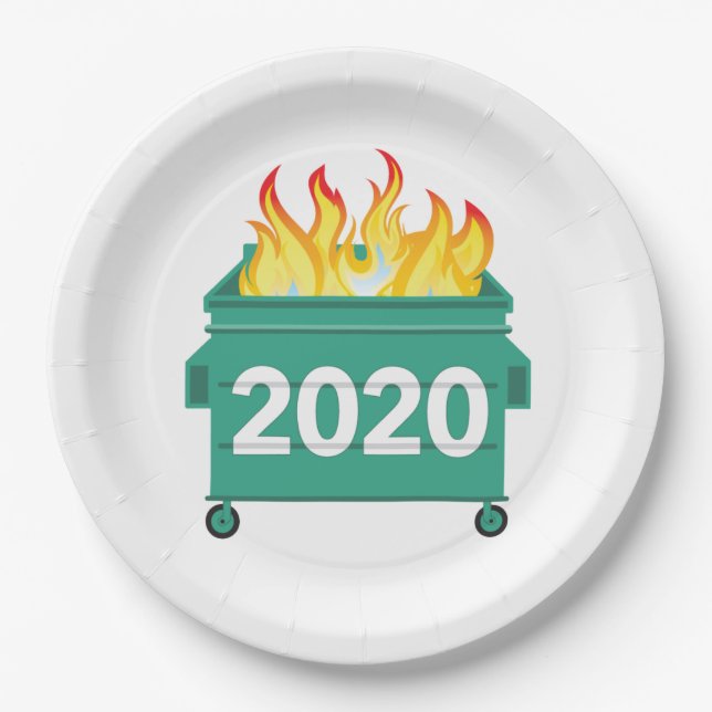 Dumpster Fire 2020 lustige neue Jahre Pappteller (Vorderseite)