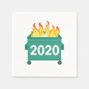 Dumpster Fire 2020 lustiges Neujahr Serviette