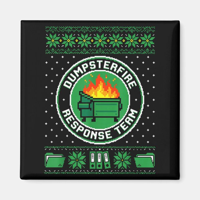 Dumpster Fire Resnse Team Funny Office Holiday Xel Magnet (Vorne)