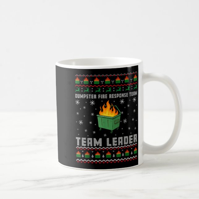Dumpster Fire Resnse Team Ugly Christmas Sweaters  Kaffeetasse (Rechts)