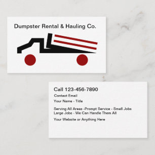 Dumpster Rental Hauttruck Moderne Visitenkarte