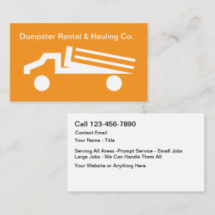 Dumpster Rental Hauttruck Moderne Visitenkarte