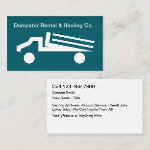 Dumpster Rental Hauttruck Moderne Visitenkarte