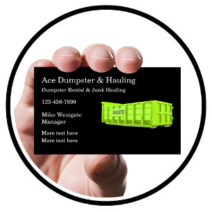 Dumpster Rental & Trash Hauling Visitenkarte