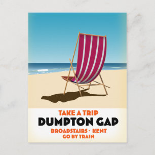 Dumpton Gap Broadstairs Kent Plakat am Meer Postkarte