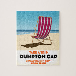 Dumpton Gap Broadstairs Kent Plakat am Meer Puzzle