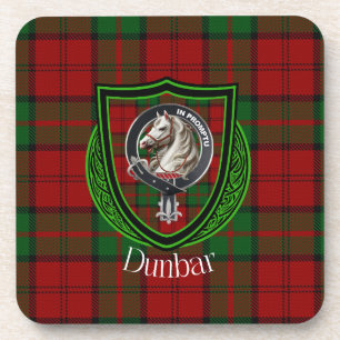 Dunbar schottischer Clan-Tartan und -Wappen Getränkeuntersetzer