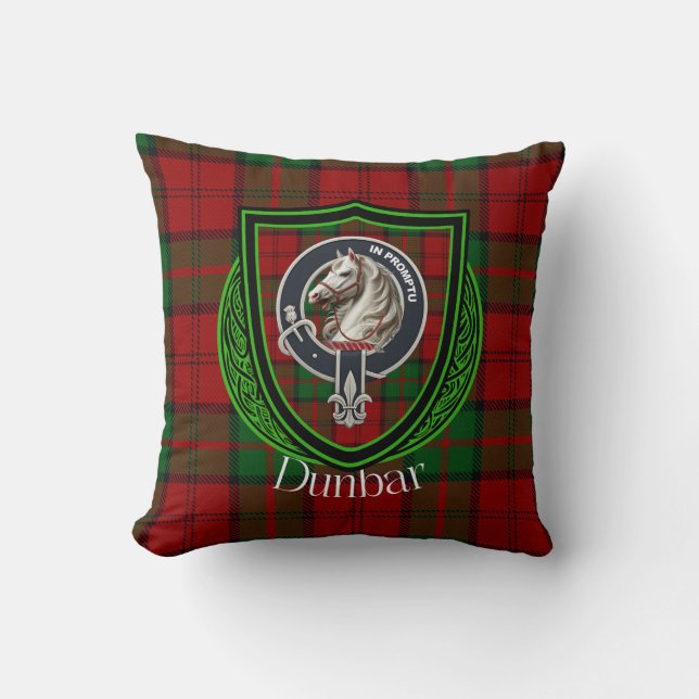 Dunbar Scottish Clan Tartan & Crest Kissen (Vorderseite)
