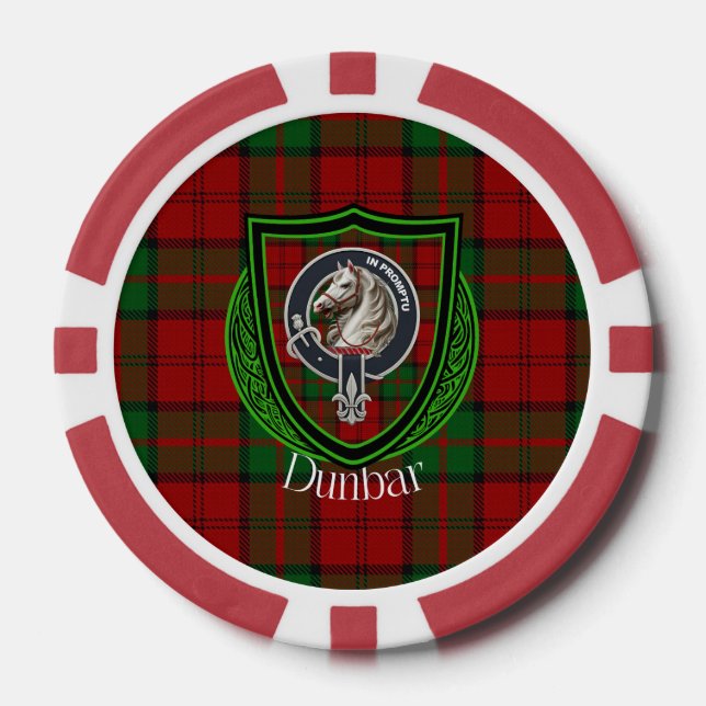 Dunbar Scottish Clan Tartan & Crest Pokerchips (Vorderseite)