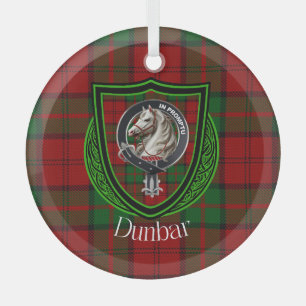 Dunbar Scottish Clan Tartan & Wappen Ornament Aus Glas