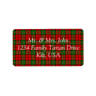 Dunbar Tartan Label Adressaufkleber