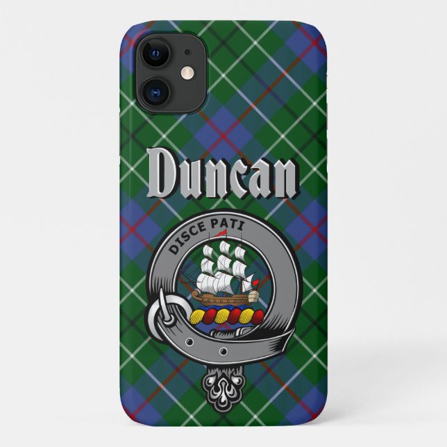 Duncan Clan Abzeichen & Tartan Phone Case (Rückseite)