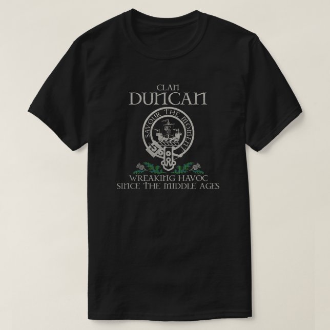 Duncan Clan Wappen Schottischer Nachname Tartan Th T-Shirt (Design vorne)