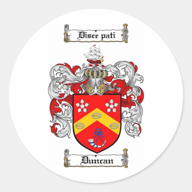 DUNCAN-FAMILIENWAPPEN - DUNCAN-WAPPEN RUNDER AUFKLEBER (Vorderseite)