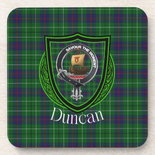 Duncan schottisches Clan-Tartan & Wappen Getränkeuntersetzer