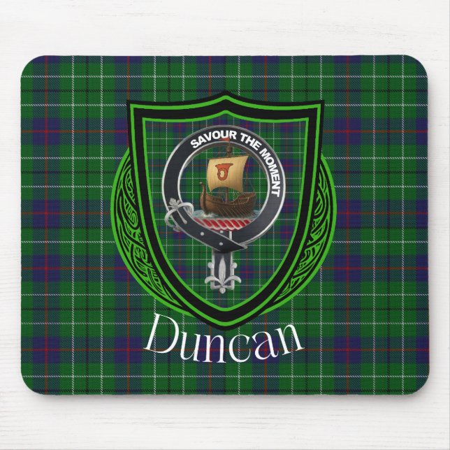 Duncan Scottish Clan Tartan & Wappen Mousepad (Vorne)