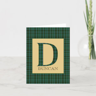 Duncan Tartan Monogram D Dankeskarte