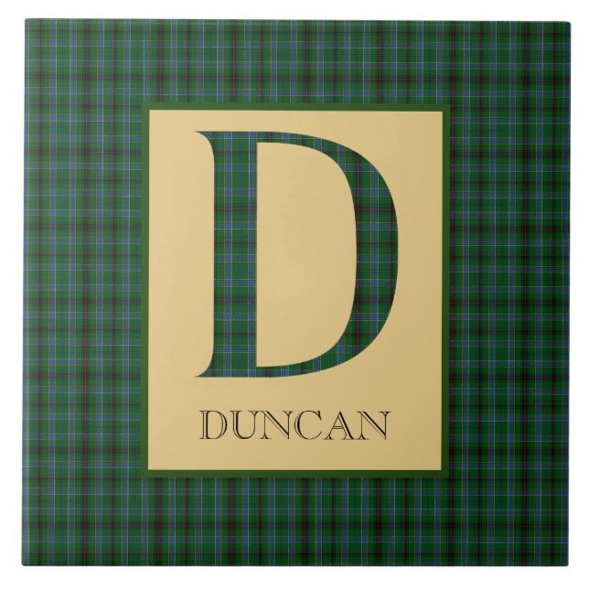 Duncan Tartan Monogram D Fliese (Vorderseite)