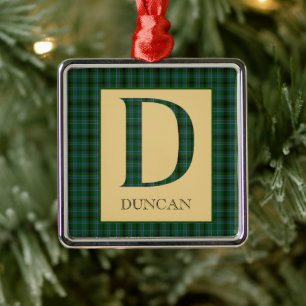 Duncan Tartan Monogram D Ornament Aus Metall