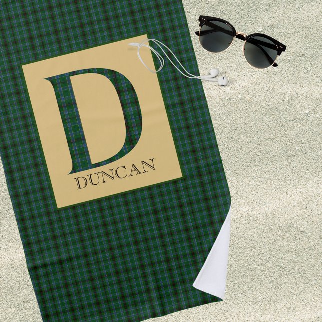 Duncan Tartan Monogram D Strandtuch (Von Creator hochgeladen)