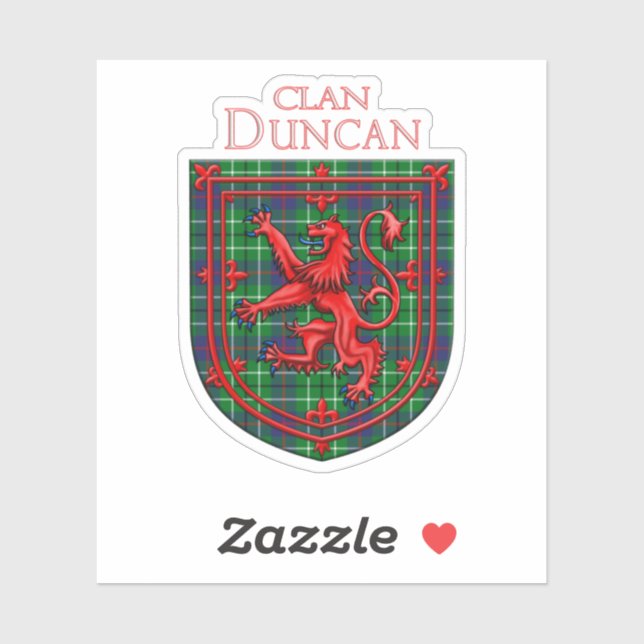 Duncan Tartan Scottish Kariert Lion Rampant Aufkleber (Blatt)