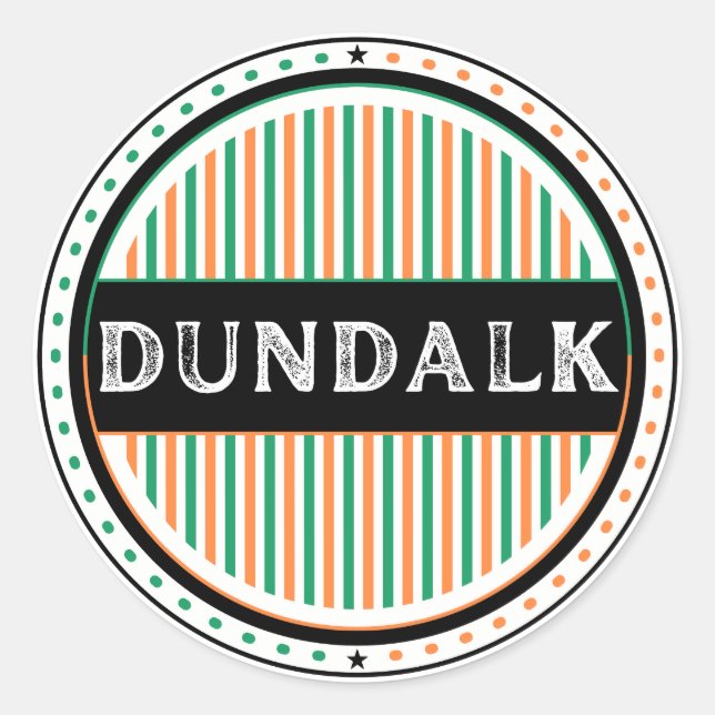 Dundalk City Pride Emblem – Irish Identity Runder Aufkleber (Vorderseite)