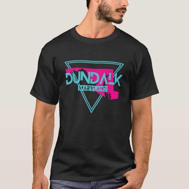 Dundalk Maryland Vintag MD Retro Triangle T Shirt (Vorderseite)