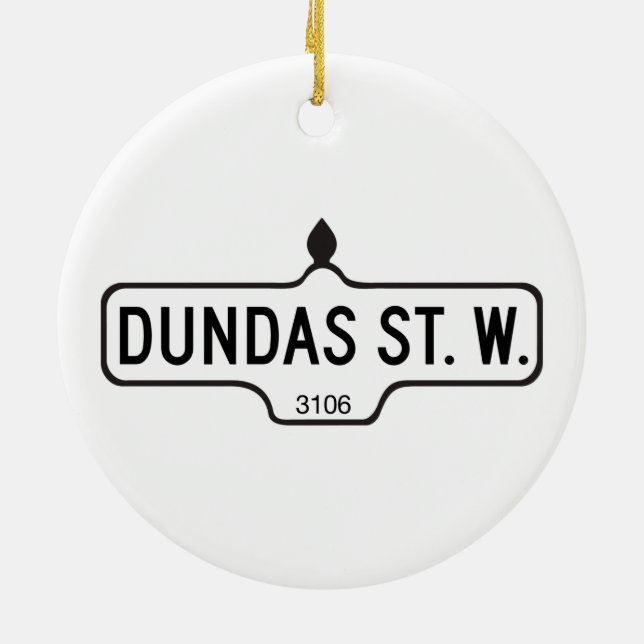 Dundas Straße West, Toronto-Straßenschild Keramik Ornament (Hinten)