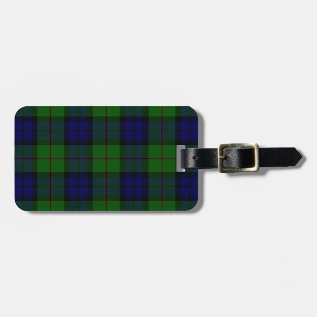 Dundas Tartan Blau kariert Gepäckanhänger (Vorderseite horizontal)