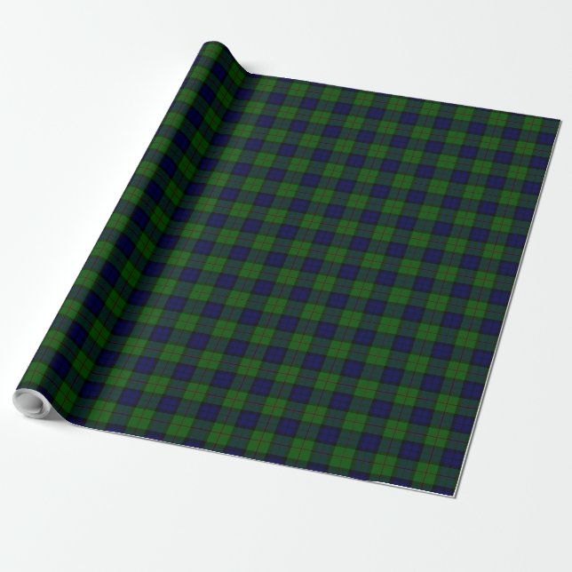 Dundas Tartan Blau kariert Geschenkpapier (Ungerollt)
